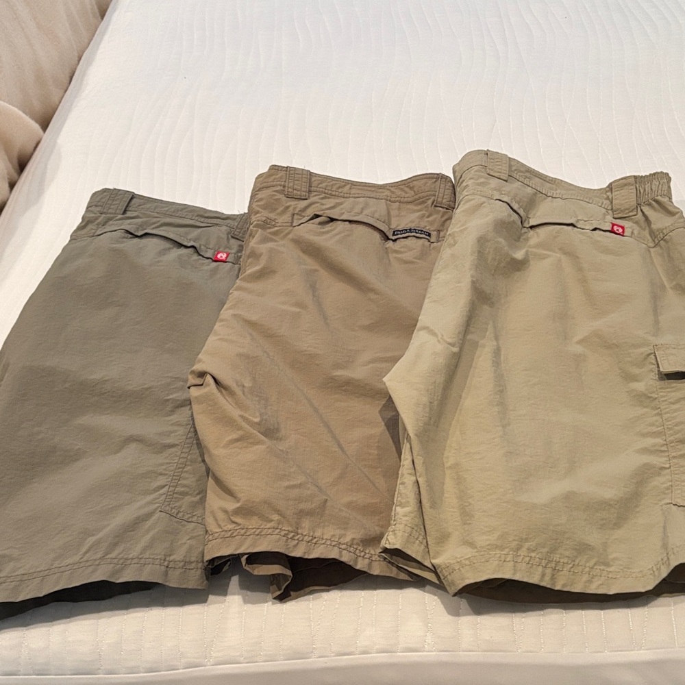 Men's Cargo Shorts Trio - Olive, Khaki, Tan
